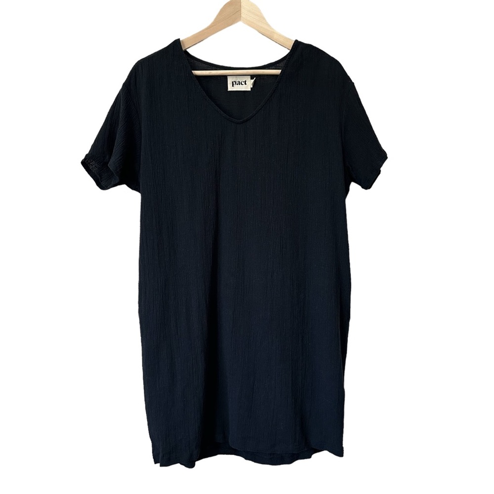 Pact Black V-Neck Dress